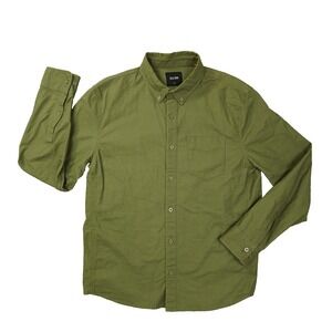 DU/ER Button Up Shirt Men's Large Green Long Sleeve Workwear Rugged MCXS1607